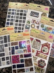 Lot of 25 crafters square stickers Assorted. Scrapbooking Over 350 Stickers
