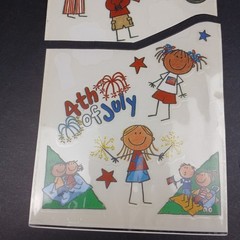 MAMBI Patriotic Kids Stickers SP-125 Texture 4th of July Incomplete