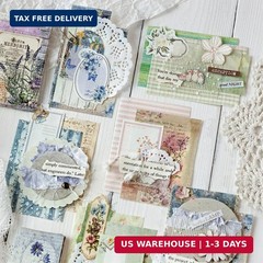 Diuhofart 400Pcs Vintage Scrapbook Supplies Kit, Scrapbook Paper and Journaling