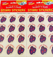 48 TREND Scratch n Sniff RETRO STINKY STICKERS, GRAPE JELLY Grape Going Scented