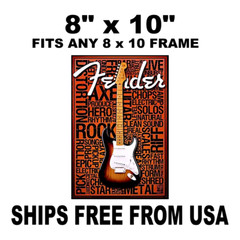 Guitar Rock Fender Vinyl Decals Stickers Vintage Replica Since Rock ‘N’ Roll