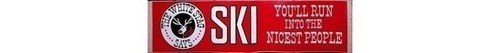 Ski Soda White Stag Sign 1960s Red Advertising Banner Point of Sale Display