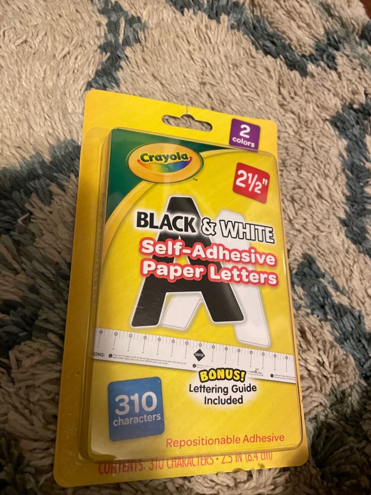 Crayola black & white self adhesive paper letters