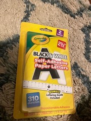 Crayola black & white self adhesive paper letters