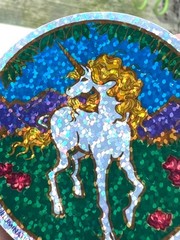 1981 Illuminations Unicorn Prism Sticker Vintage Reproduction Retro Fantasy Dec