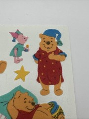 Vintage Disney Fuzzy Winnie The Pooh Piglet Stickers Sandylion – 1 Sheet NOP