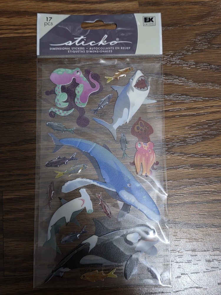 Sticko EK Sucess Sharks, Whales, And Octopus Stickers Ocean Sea Life