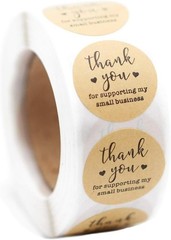 Elegant 1.5» Thank You Stickers for Small Businesses – 500 Labels Roll