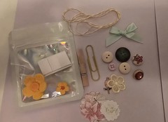 Floral Scrapbooking Mixed Lot Embellishments, Tags, Buttons, Twine