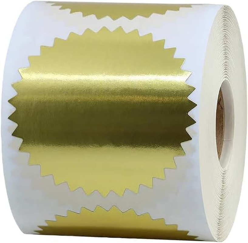 250 Pcs Gold 2 Inch round Foil Embossing Stickers Blank Certificate Seals Self