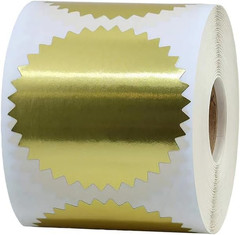 250 Pcs Gold 2 Inch round Foil Embossing Stickers Blank Certificate Seals Self