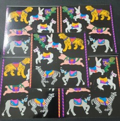 Vtg 90s Mrs. Grossman’s Stickers by the Yard Carousel Animals 5 sheets LOT