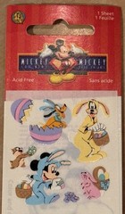 Vintage Sandylion Sticker Sheet Disney Mickey Mouse Pluto Goofy Easter Bunny