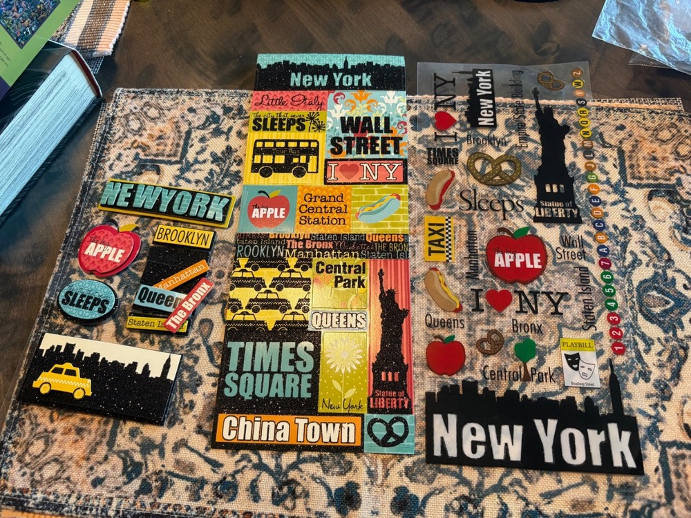 3 x New York City NYC Theme Scrapbook Stickers