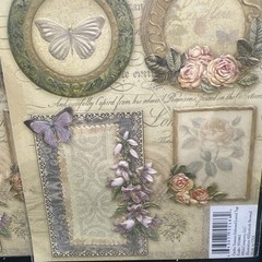 K & Company Elizabeth Brownd Embossed Stickers Floral Butterflies Lot Scrapbook