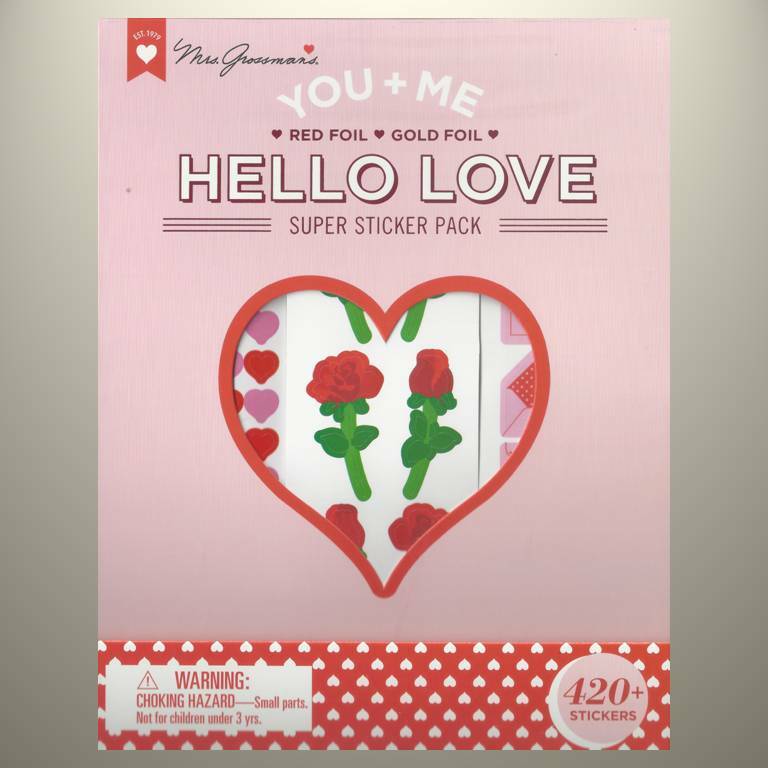 Mrs Grossman’s HELLO LOVE Super Sticker Pack – 21 Sticker Strips – 420+ Stickers