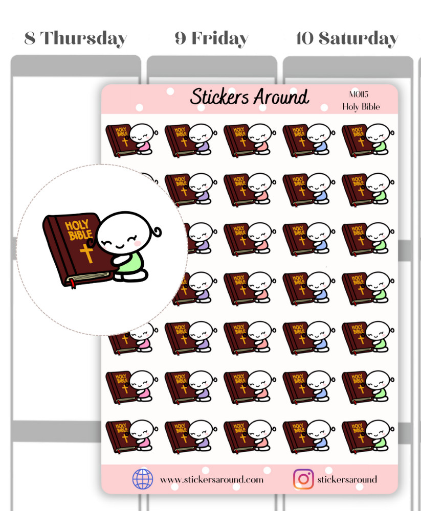 Holy Bible Planner Sticker, Religious Stickers for Calendar and Journal M0115