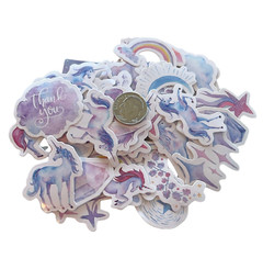 56 Stickers Rainbows Unicorns Themed Box Scrapbooking Card Making Paper Crafts