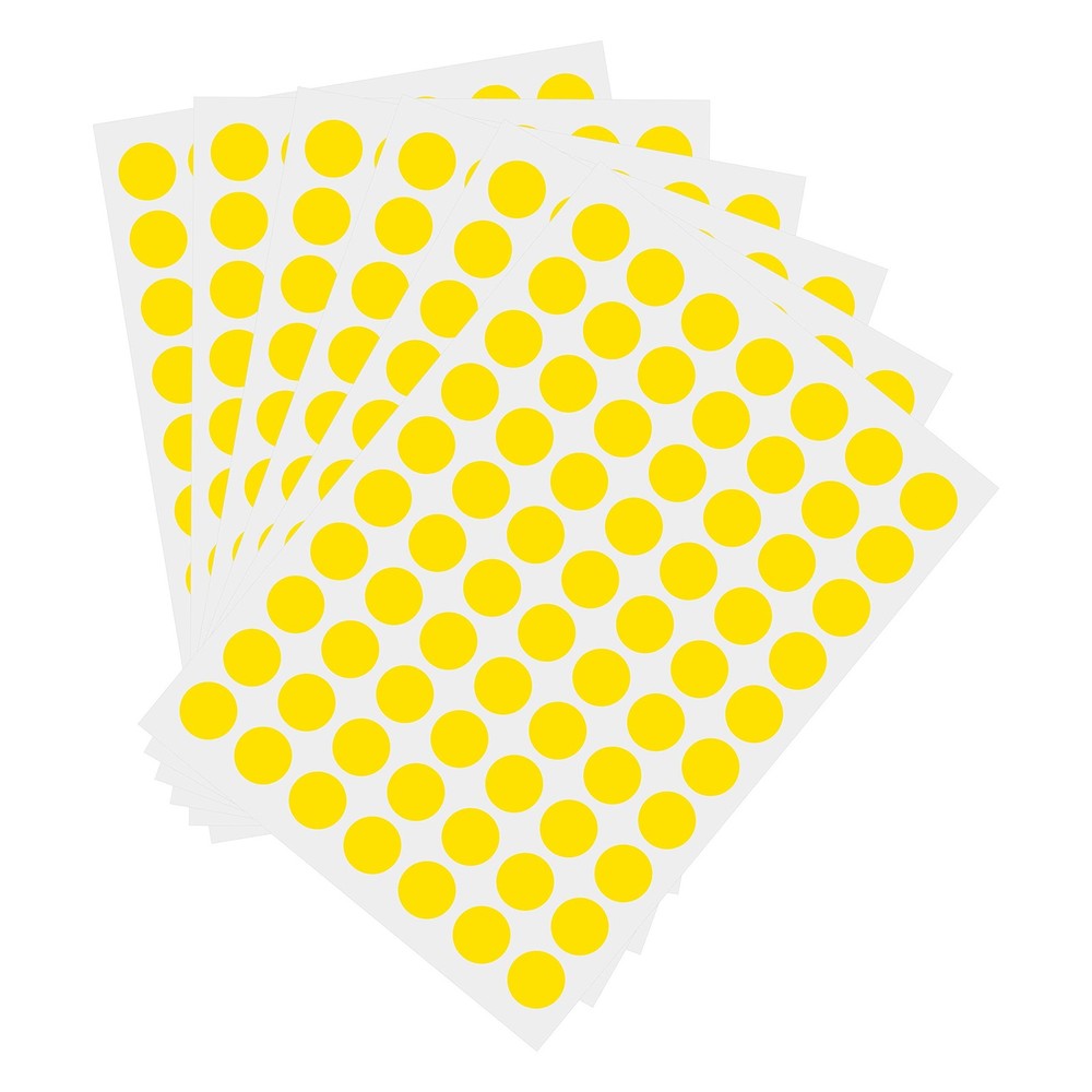 1050Pcs 3/4 Inch Yellow Dot Stickers Round Colored Coding Labels for Yard Garden