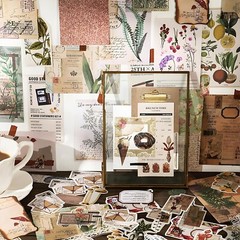 260 Pieces Vintage Scrapbook Supplies Pack Vintage Ephemera Bundle Junk Journal