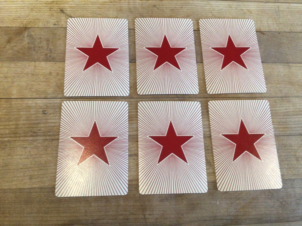 Star Playing Cards Swap/Junk Journal/Scrapbooking Lot of 6 Red Texas Star
