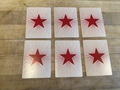 Star Playing Cards Swap/Junk Journal/Scrapbooking Lot of 6 Red Texas Star
