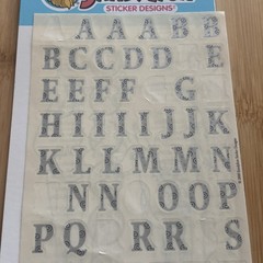 Vtg SandyLion StarTwist Alphabet Stickers Silver Mylar Swirl Letter Y2K Whimsy