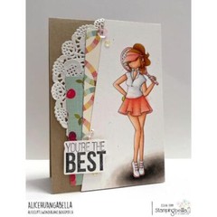 New Stamping Bella Rubber Stamp CURVY GIRL PLAYS TENNIS cling free USA ship