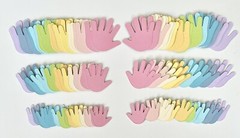 120 Baby Hands Paper Die Cuts 3 Sizes, 10 Colors, So Cute!