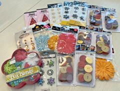 brads buttons flowers scrapbook card tag craft gift lot new