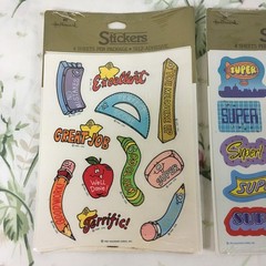 Vintage Hallmark School Teacher Reward Stickers Super Great Job 1983 1984 Lot