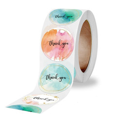 500Pcs Thank You Stickers Pink Gold Labels for Small Business Wedding Gift