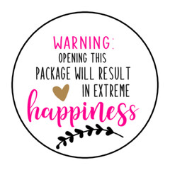 30 SMALL BUSINESS PACKAGE STICKERS ENVELOPE SEALS LABELS 1.5″ ROUND HAPPINESS
