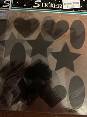 Lot Of 6 Nicole Quality Value Black Star Heart And Oval Stickers