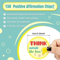 150 Pcs Positive Affirmations Chips 2.36 Inch with 75 Motivational Encouragem…