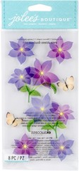 Jolee’s Boutique Dimensional Stickers-Purple Flowers, SPJV011