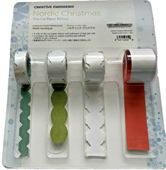 Creative Memories NORDIC CHRISTMAS Die Cut Paper Ribbon NEW 2012 Retired 4 rolls