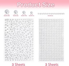 Shiny 2100pcs Rhinestone Stickers – Glamorous Decorations for Crafts & Makeup