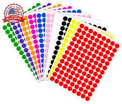 2340 PCS Colored Dot Stickers 1/2″ Color Round Circle Stickers Colored Coding La