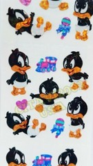 LOONEY TUNES BABY DAFFY DUCK PRISMATIC STICKER SHEET SANDYLION COLLECTABLE RARE.