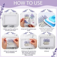Noveread 20 Sheets Lavender Rub on 5.91 inches x inches, purple