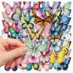25 PIECES MIXED BUTTERFLYS STICKERS SCRAPBOOK JUNK JOURNAL PHONE PC #42