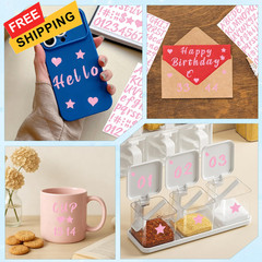 640 Pcs Letter Stickers Glitter Alphabet Stickers, 8 Sheets 1 inch, Pink
