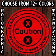 40 FRAGILE STICKERS 2″ ROUND LABELS SEALS SHIPPING SUPPLIES SCRATCH RESISTANT