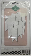 Heidi Swapp Tags White and Silver Stars Chevron Scrapbook Card Making New 8 pc