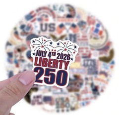 5 PACK-USA AMERICA ANNIVERSARY 250 YEARS 1776 2026 Sticker Bulk Lot Set = 280PCS