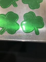 St Patrick’s Shamrock Foil Stickers 10 Packs Of 40 (400 Stickers) – 1 Inch