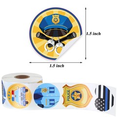 600 Pcs Police Stickers for Kids Police Party Favors Badge Stickers Officer Roll