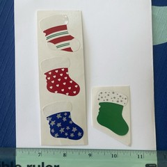 4 Mrs. Grossman’s Vintage Christmas Stocking Stickers Stars & Hearts RARE!!!
