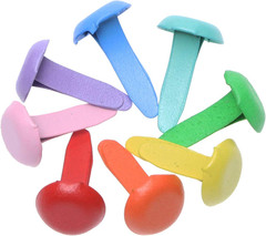 Mini Brads 100Pcs Assorted Colors Paper Fasteners round Brass Metal Pastel Brads